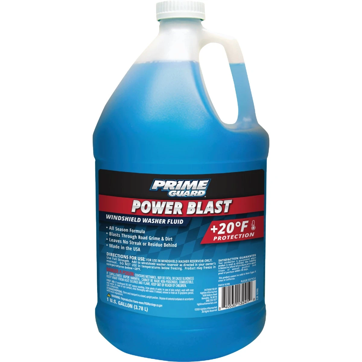 Windshield Washer Fluid, +20 F Degrees, 1 Gallon