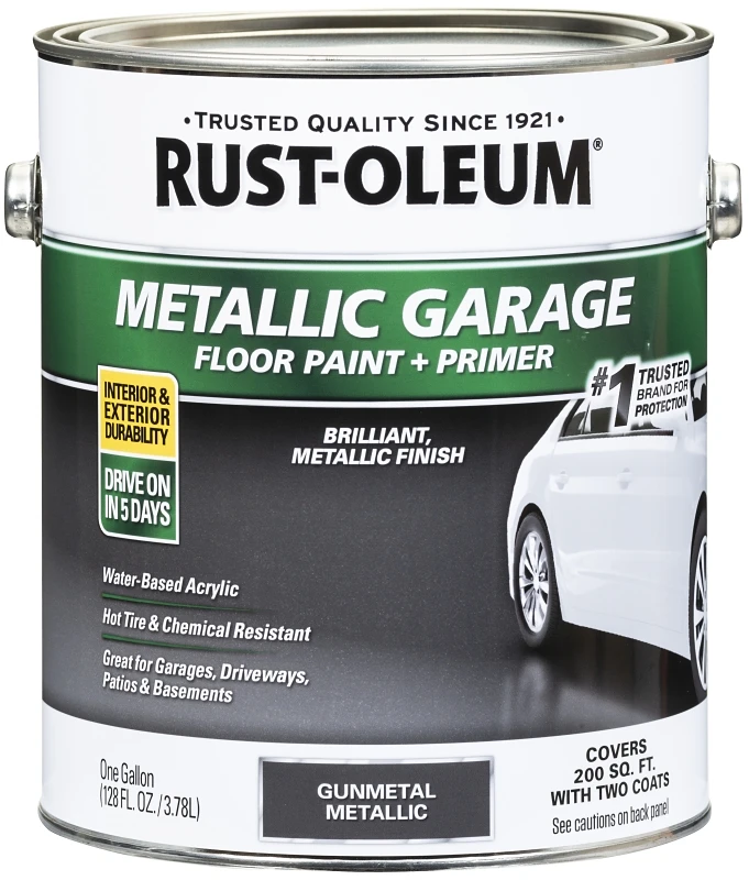 Concrete Floor Paint, Metallic Gunmetal, 1-Part, 1-Gallon