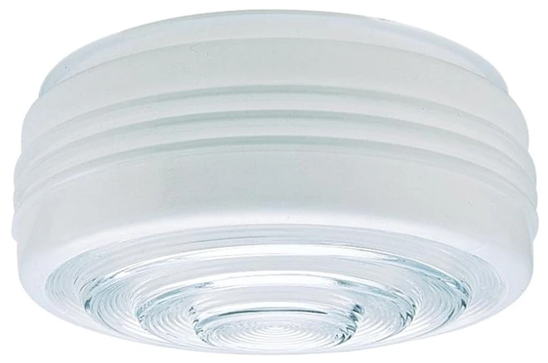 Drum Light Shade, White With Clear Lens, 6.5-In.