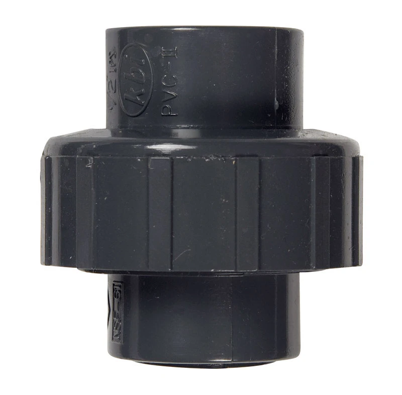 PVC Solvent Weld Slip Pipe Union, Gray, 1/2 In.