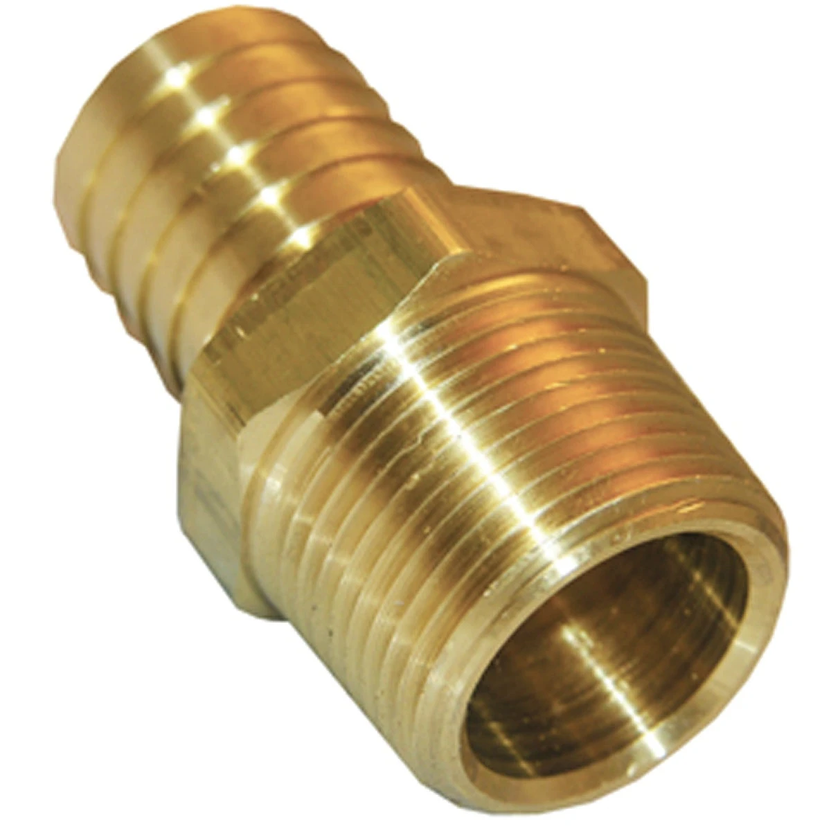 Pipe Fitting, Hose Barb Adapter, 1/2 MPT x 3/8 In. Brass