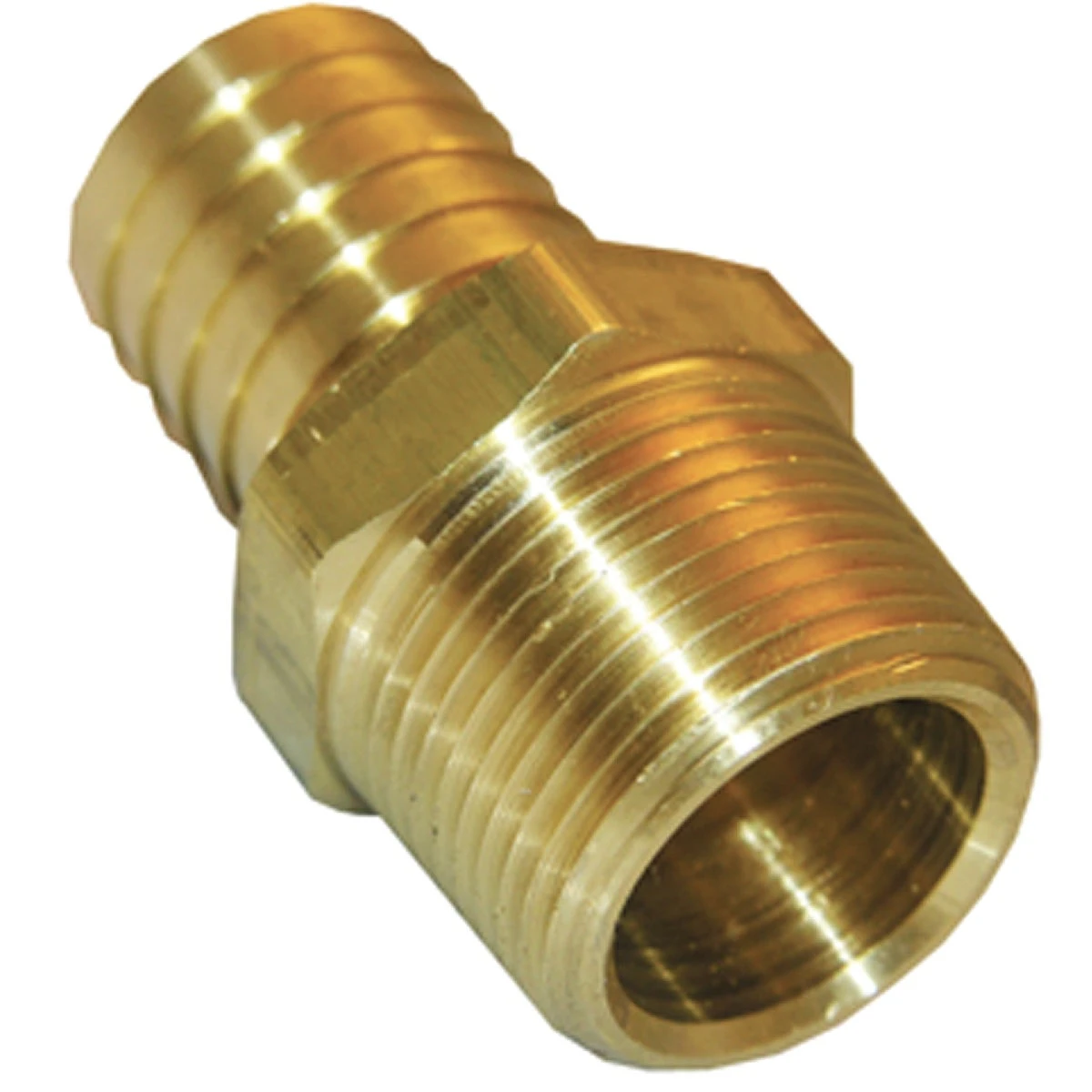 Pipe Fitting, Hose Barb Adapter, 1/2 MPT x 1/2 In. Brass