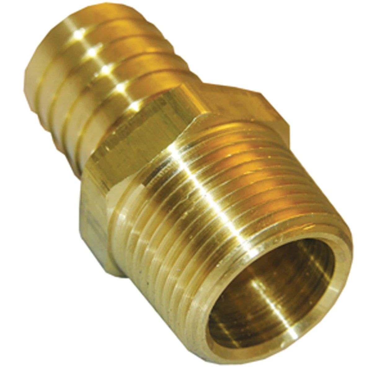 Pipe Fitting, Hose Barb Adapter, 3/8 MPT x 3/8 In. Brass