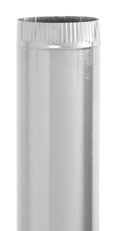 Galvanized Furnace Pipe, Round, 24 Gauge, 3 x 24 In.