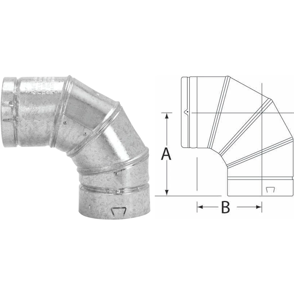 Gas Vent 90-Degree Elbow, Type B, Adjustable, 6-In.