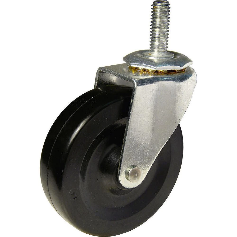 Rubber Wheel, Threaded Stem Caster, 3 In.