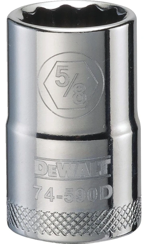 SAE Socket, Shallow, 12-Point, 5/8 In., 1/2 In. Drive