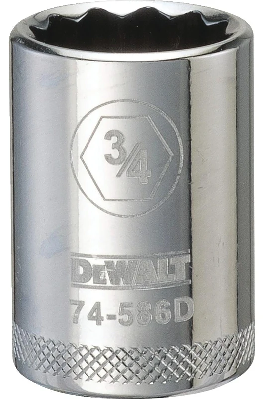 SAE Socket, Shallow, 12-Point, 3/4 In., 1/2 In. Drive