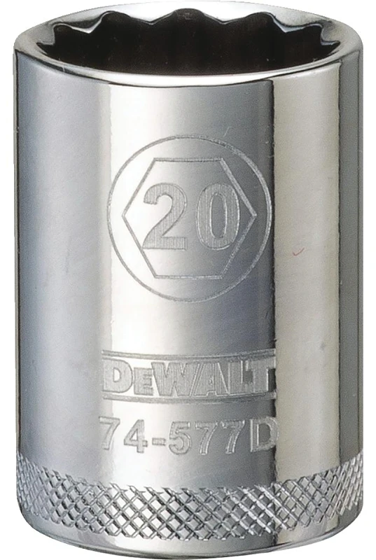 Metric Shallow Socket, 12-Point, 1/2 In. Drive, 20mm