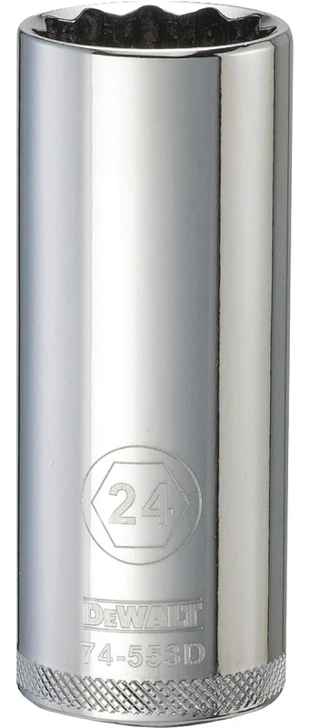Metric Deep Socket, 12-Point, 1/2 In. Drive, 24mm