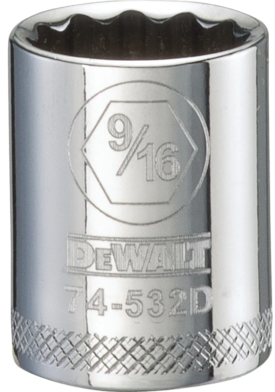 SAE Socket, Shallow, 12-Point, 9/16 In., 3/8 In. Drive