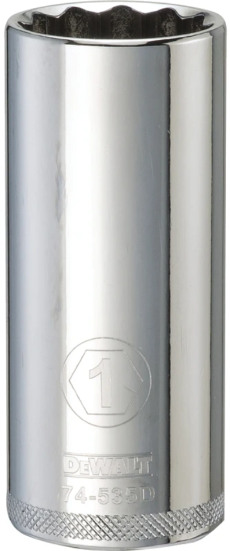 SAE Deep Socket, 12-Point, 1/2 In. Drive, 1 In.