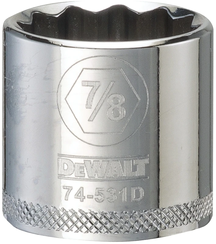 SAE Socket, Shallow, 12-Point, 7/8 In., 3/8 In. Drive
