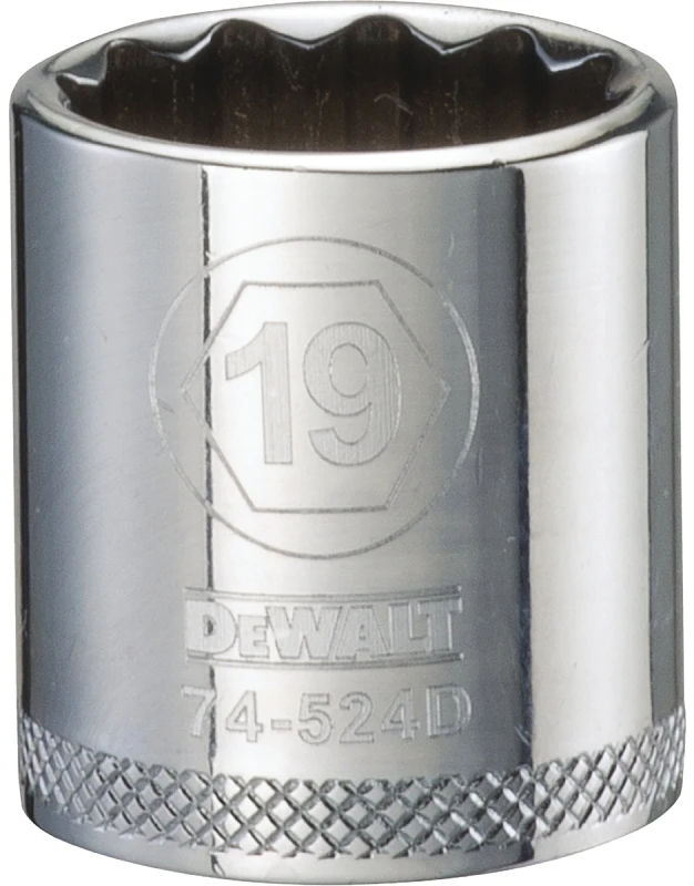 Metric Shallow Socket, 12-Point, 3/8 In. Drive, 19mm