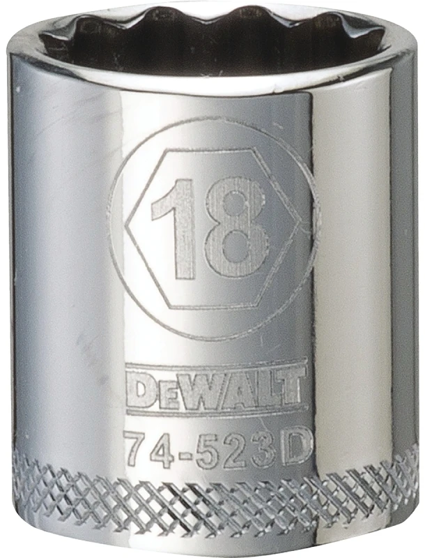 Metric Shallow Socket, 12-Point, 3/8 In. Drive, 18mm