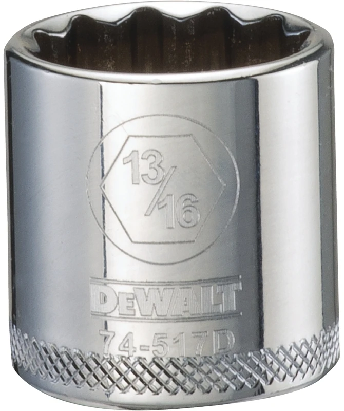 SAE Socket, Shallow, 12-Point, 13/16 In., 3/8 In. Drive