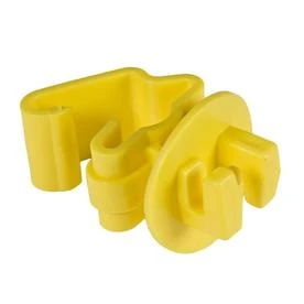 Electric Fence Insulator, T-Post, Snug-Fit, Yellow, 25-Pk.