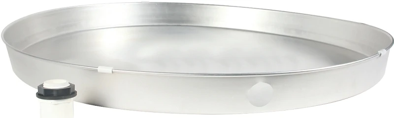 Water Heater Drain Pan With Fitting, Aluminum, 22 x 2.25 In.