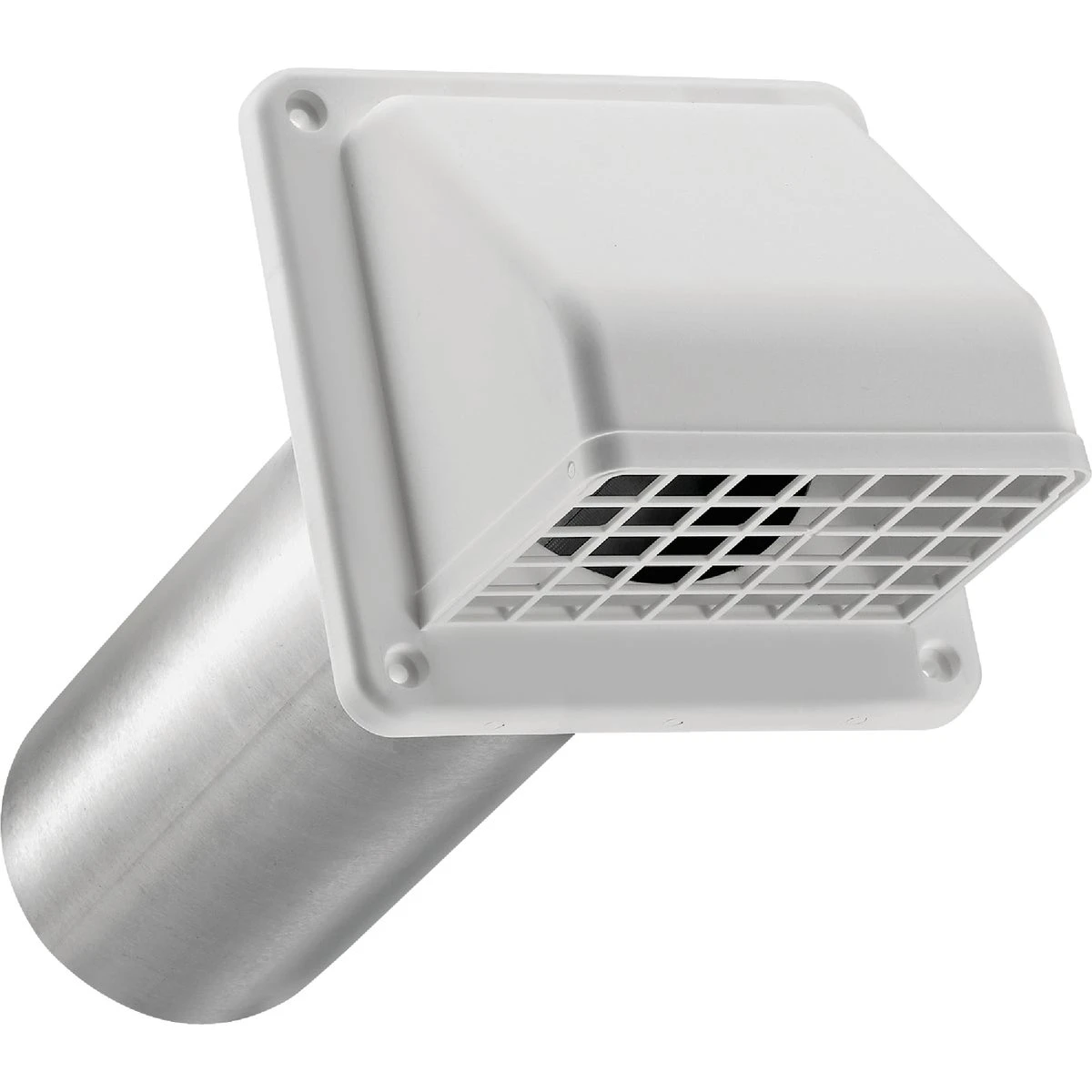 4 Inch White Plastic Preferred Dryer Vent Hood With Removable Screen And Tailpiece