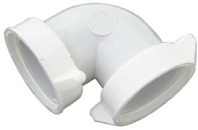 Lavatory/Kitchen Drain Elbow, 90 Degree, White Plastic