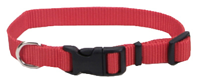 Adjustable Red Nylon Dog Collar 3/8 X 8-12 Inches Model 06301 A Red12