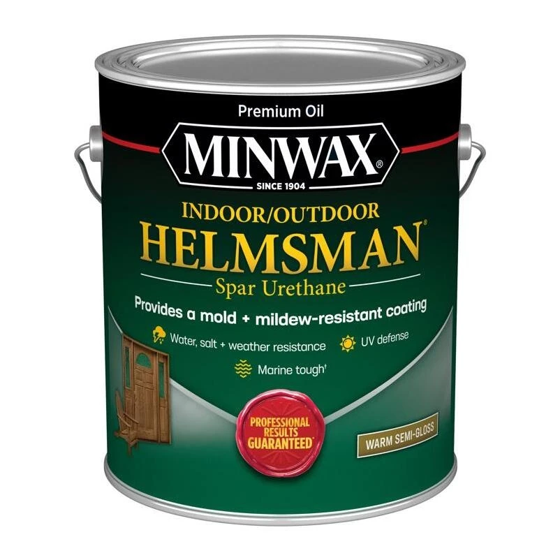 Minwax Helmsman Warm Semi‑Gloss Spar Urethane – 1 gal Clear Solvent‑Based Finish