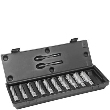 Tungsten Carbide Tipped Annular Cutter Set - 10 Piece, 2" Depth of Cut TCT.KIT/10L-I2