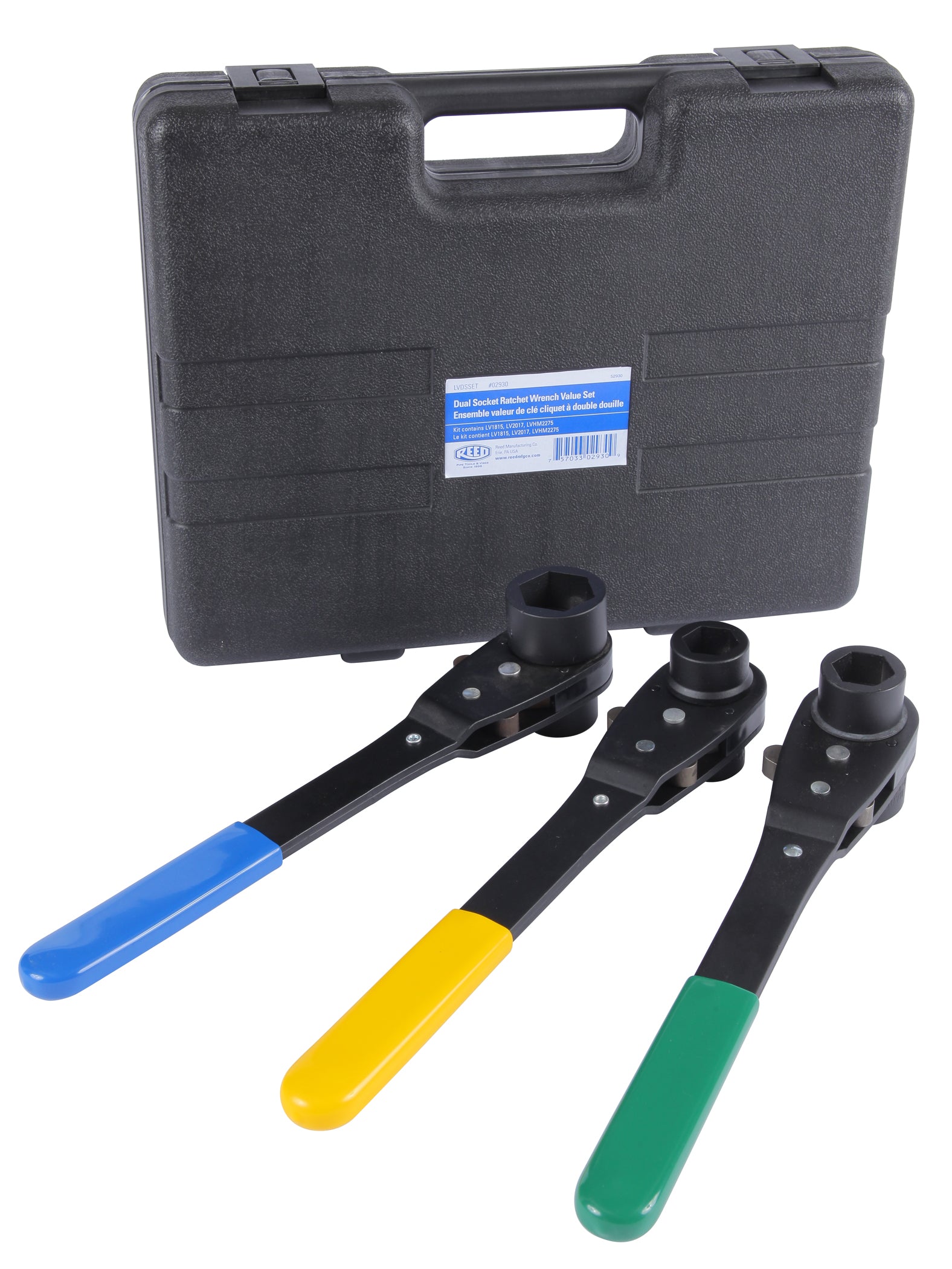 REED 02930 LVDSSET Value Line Thru-Bolt Dual Socket Ratchet Wrench Set