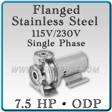 Webtrol FC5075 Flanged Connection Centrifugal Pump, 7.5 Hp