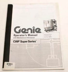 Genie Lift Part # 48646GT - MANUAL, OPERATORS, CWPS 2ND ED, EA