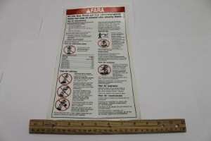Genie Lift Part # 43091SWGT - DECAL, DANGER, GENERAL SAFETY, EA