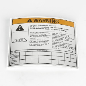 Genie Lift Part # 52865GT - DECAL,ANNUAL INSP***, EA