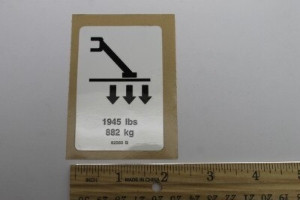 Genie Lift Part # 82585GT - DECAL,LABEL,OUTRIGGER LOAD, EA