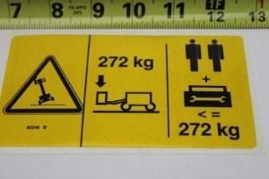 Genie Lift Part # 82546GT - DECAL,LABEL,MAX LOAD 272 KG, EA