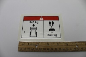 Genie Lift Part # 82804GT - DECAL,DANGER,MAX 340 KG, EA