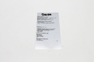 Genie Lift Part # 77046GT - SERIAL # LABEL,MYLAR 4X8***, EA
