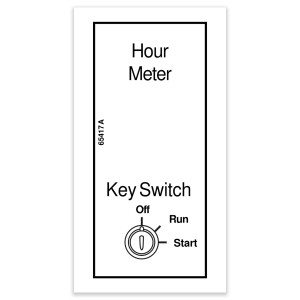 Genie Lift Part # 65417GT - DECAL,LABEL,HOUR METER/KEY SW, EA