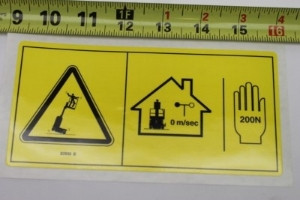Genie Lift Part # 82830GT - DECAL,DANGER,SIDE FORCE CE GR, EA