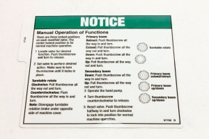 Genie Lift Part # 97768GT - DECAL,LABEL,MANUAL VALVES,TZ**, EA