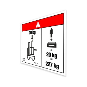 Genie Lift Part # 97628GT - DECAL,DANGER,MAX CAP BIKE RACK, EA