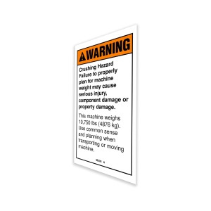 Genie Lift Part # 46305GT - DECAL,WARNING,CRUSHING HAZ, EA