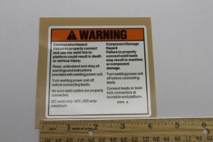 Genie Lift Part # 97875GT - DECAL,WARN.WELD LINE INST.WORD, EA