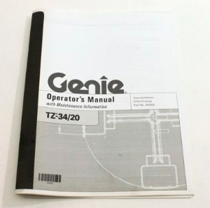 Genie Lift Part # 82662GT - MANUAL,OPERATORS,TZ-34/20,2ND*, EA