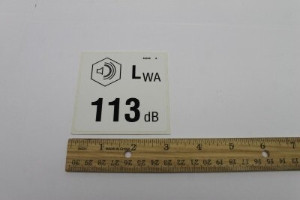 Genie Lift Part # 82246GT - DECAL,LABEL,113 DB***, EA
