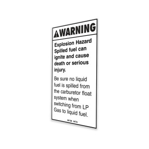 Genie Lift Part # 46136GT - DECAL,WARNING,EXPLOSION HAZARD, EA