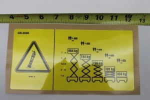 Genie Lift Part # 82788GT - DECAL,SYM-MAXCAP CE GS2646, EA