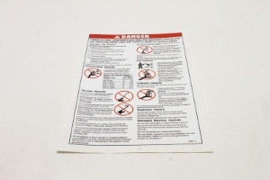 Genie Lift Part # 97890GT - DECAL,DANGER,GEN SAFETY RULES*, EA