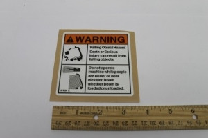 Genie Lift Part # 97669GT - DECAL,WARN,FALLING OBJECT HAZ, EA