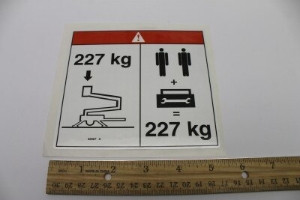 Genie Lift Part # 82667GT - DECAL,DANGER,MAX CAP,227KG, EA