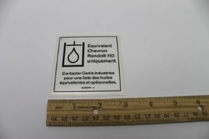 Genie Lift Part # 82366FRGT - DECAL, LABEL, CHEVRON RANDO, EA